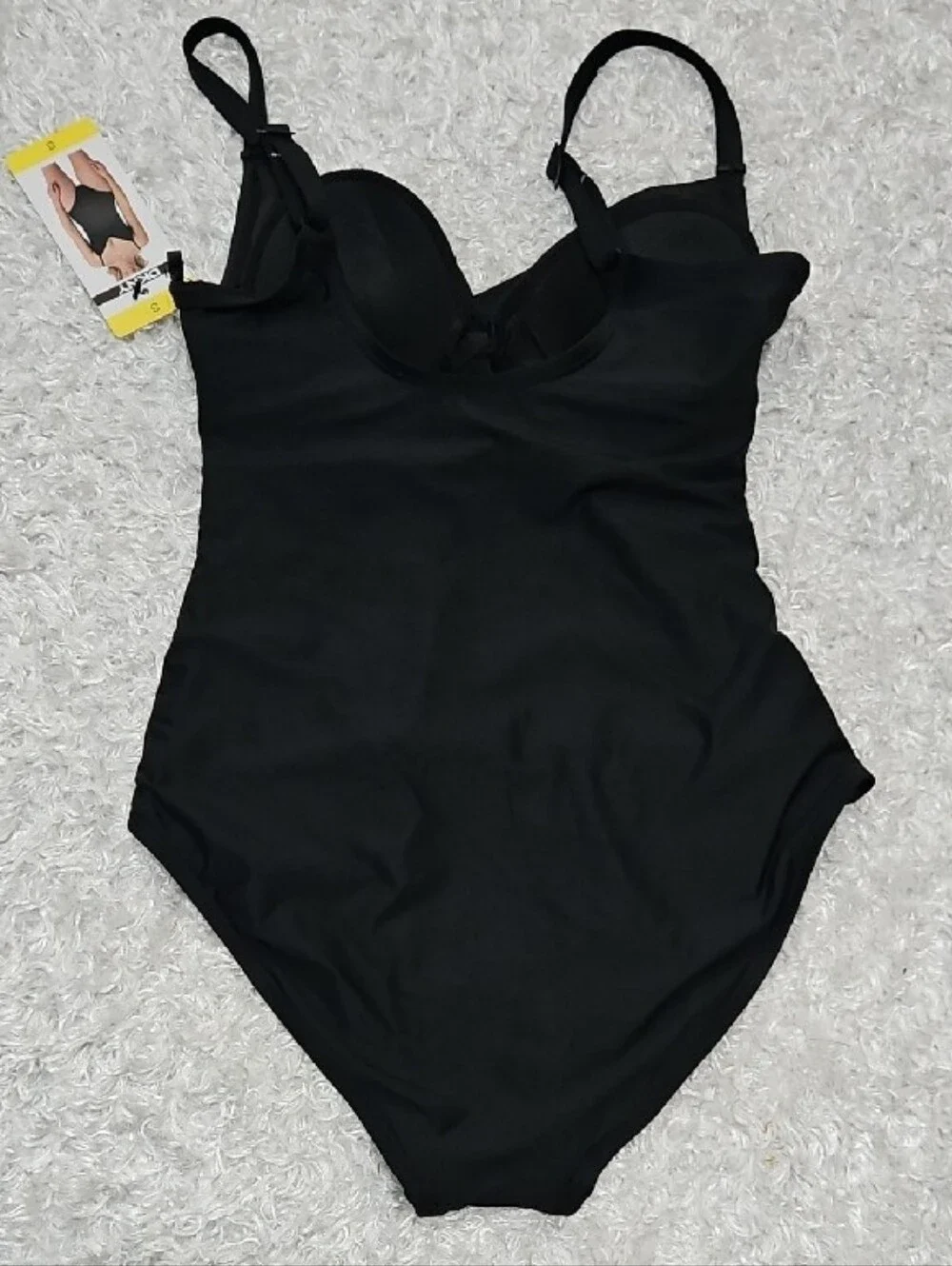 DKNY Donna Karan New York Black Ruched One-Piece Slimming Swimsuit - Picture 5 of 11